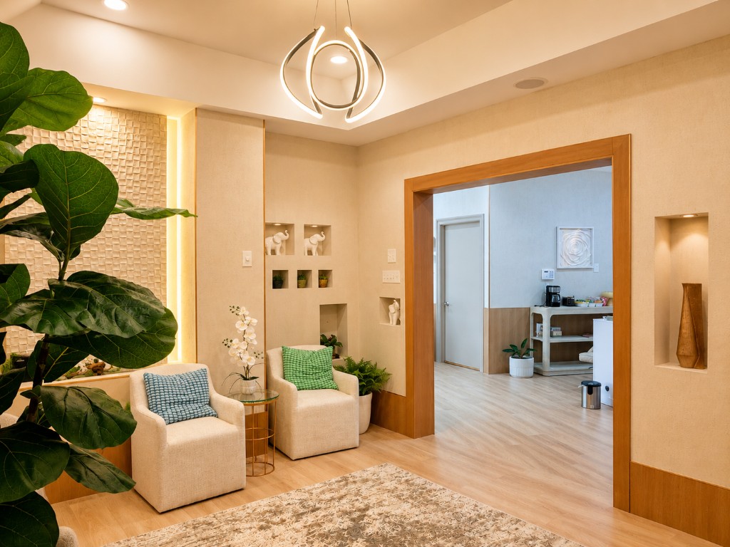 U2 Nails & Spa lounge and waiting area
